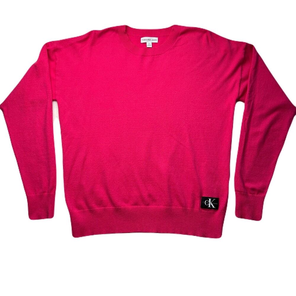 Calvin Klein Womens S Pullover Long Sleeve Round Neck Sweater Hot Pink So Soft